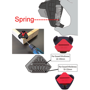Jeu de pinces à ressort pour le travail du bois 2 pièces pour panneau de fixation de coin et de joint en T épaisseur 10 à 40mm - Product Image 4