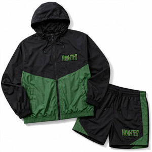 Running Track Fitness Activewear Windbreaker Shorts <b>Set</b> Men's Premium Lightweight Outdoor Windbreaker Shorts <b>Set</b> - Product Image 1