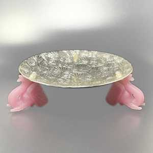 Plato plateado con Base de pato de resina para el hogar, Hotel y restaurante, plato para servir, plato de latón de forma redonda de Color plateado - Product Image 4