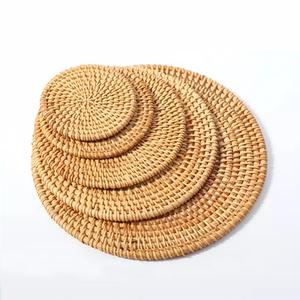 Vietnam Factory Natural Brown Woven Rattan Placemat Dinning Table Wedding <b>Decoration</b> <b>Accessory</b> <b>Kitchen</b> Drying Mat Recessed - Product Image 6