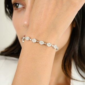 Bracelet de tennis en diamant de forme mixte authentique 100% fait à la main bijoux en gros d'usine en or blanc 18 carats pour la fête de mariage - Product Image 2