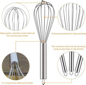 Fabricant de gros Mélangeur à main en acier inoxydable en forme de ballon Fouet à oeufs avec poignée en forme de tuyau Batteur à oeufs multi-usage - Product Image 2
