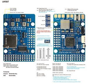 Contrôleur de vol Matek F405-WING <span class=keywords><strong>V2</strong></span> STM32F405 avec 10 sorties PWM, double BEC, MicroSD et Blackbox pour ailes fixes ArduPilot INAV - Product Image 3
