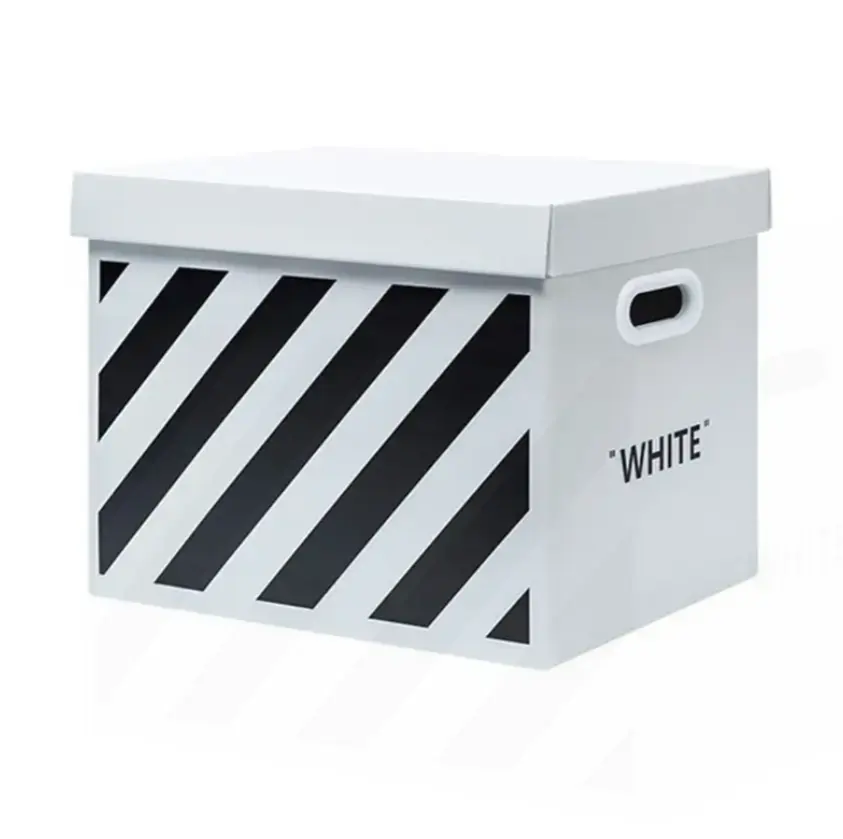 Caixa de papel para transporte de papelão ondulado, caixa dobrável grande para armazenamento, estoque pronto por atacado