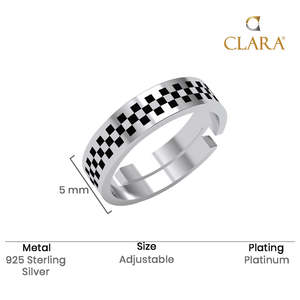 NOVAMART Fine Buy Premium 925 Pure Sterling <b>Silver</b> <b>Rings</b> for <b>Men</b> Geometric Design with Zircon or Pearl Rhodium Gold Plated Multi - Product Image 5