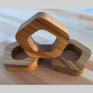 Accent luxe rond de serviette de table fait à la main carré rond de serviette en bois pour mariage hôtel et ustensiles de cuisine centre de table - Product Image 3