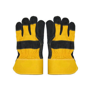 Guantes DE TRABAJO profesionales de seguridad de cuero al por mayor personalizados OEM Logo guantes de trabajo de cuero con buenos precios - Product Image 2