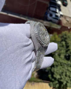 Baguette VVS Moissanite นาฬิกาสแตนเลสสตีลแฟชั่นสำหรับผู้ชายแนวฮิปฮอปประดับเพชรแบบอัตโนมัติสไตล์ญี่ปุ่น - Product Image 2