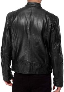 Veste de motard en cuir d'agneau véritable pour homme SWORD - Product Image 2