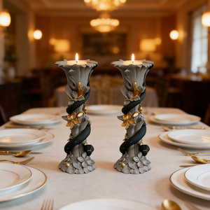 Estatua de Resina Hecha a Mano con Patrón de <span class=keywords><strong>Serpiente</strong></span> con Detalles en Dorado (Giratos de Vid de <span class=keywords><strong>Mamba</strong></span> <span class=keywords><strong>Negra</strong></span>) Decoración Elegante para el Hogar - Product Image 1