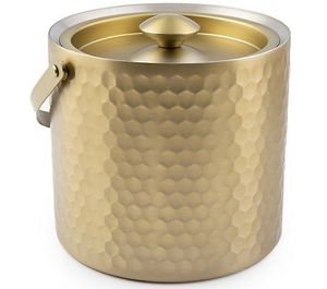 Cubo de hielo de forma redonda de calidad superior de acero inoxidable con diseño de tendencia de cobre Material de metal a granel - Product Image 1