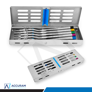 Kit d'ostéotomes internes pour l'élevation du sinus dentaire Accuram, 5 pièces, instruments manuels concaves à baïonnette pour implants, acier inoxydable - Product Image 3