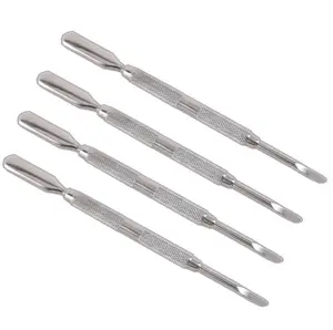 Empujadores de cutículas de acero inoxidable de alta calidad, instrumento elegante para el cuidado de las uñas de doble cara con etiqueta personalizada, instrumentos para el cuidado de la vida - Product Image 1