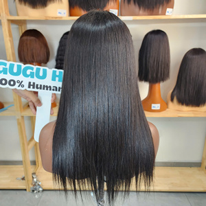 Peluca de Cabello Humano Virgen Vietnamita Crudo de 16 Pulgadas con Cierre de Encaje, Color Marrón, Ondulado Liso Sedoso, Trama 5x5, al por Mayor - Product Image 3
