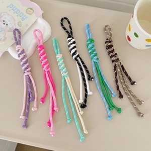 พวงกุญแจตาข่ายโพลีเอสเตอร์ถักลายสองสีน่ารักสำหรับตกแต่งถ้วยและกระเป๋าแบบ DIY - Product Image 2