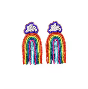 High Quality MD Handicrafts <b>Stud</b> <b>Earrings</b> for Women/<b>Girls</b> Snake Embroidery Glass Beads & Pearls High Selling - Product Image 3