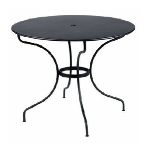 Table basse à revêtement en poudre noir mat, meuble de maison en acier rond, Table basse à dessus en métal, prix de gros - Product Image 1