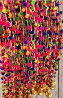 100 Buah Dekorasi Latar Belakang Pernikahan Pom Pom Baru, Untaian Lonceng Buatan Tangan India, Hiasan Pesta Mehndi Sangeet