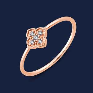 แหวนทองคำแท้ 14K ประดับเพชรเม็ดเล็กทรงกลม 0.04 กะรัต GH-SI เหมาะสำหรับสวมใส่ทุกวันหรือเป็นของขวัญวันครบรอบ - Product Image 3
