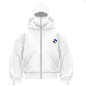 Venta caliente Hombres Zip Hoodie con máscara facial Invierno Cálido Sudadera informal con capucha Máscara facial Diseño de cremallera Chaqueta deportiva - Product Image 1