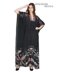 Modern Kaftan <b>Dresses</b> for Women in Lightweight Fabrics and Rich Colors Suitable for Travel Lounge and Work Wear - Product Image 1