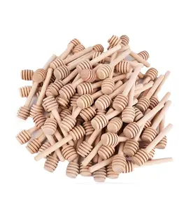 100 Pak Mini Houten Honing Dipper Sticks - 3 Inch Honing Dippers Server Voor Motregen Honing En Huwelijksfeest Gunsten