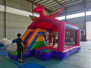Château Gonflable Licorne Commercial avec Toboggan, Bounce House Robuste pour <span class=keywords><strong>Location</strong></span> Fêtes Extérieures Enfants - Product Image 4