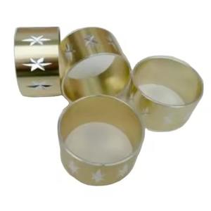 Rond de serviette et porte-mouchoir de luxe en plaqué or pour hôtels mariages dessus de table usage décoratif rond de serviette en métal - Product Image 4