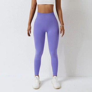 Vente chaude femmes décontracté Yoga ensemble brillant brillant taille haute sport Leggings avec respirant cravate teinture pour le Yoga - Product Image 3