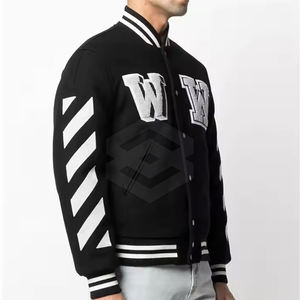 Chaqueta de Invierno para Hombre de Alta Calidad, Transpirable, con Bordado Chenille, Cuello Alto, Logotipo Personalizado Impreso, Poliéster/Algodón - Product Image 4