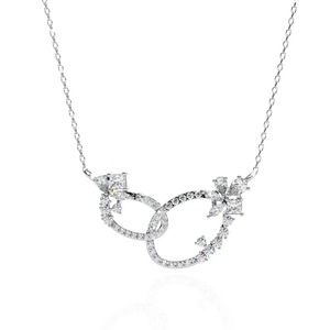 Encantador colgante de doble aro con diamantes redondos brillantes de 0.75 Ct E-F VVS-VS, diamantes cultivados en laboratorio en oro macizo de 14K, ideal para bodas y fiestas. - Product Image 1
