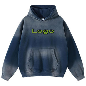 Hommes lourds lavage à l'acide de haute qualité 100% coton printemps vêtements sérigraphie sweats à capuche vierges sweat à capuche lavé à l'acide personnalisé - Product Image 2