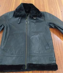 Chaqueta de piel de oveja auténtica para hombre, Cazadora Bomber de cuero volador - Product Image 5