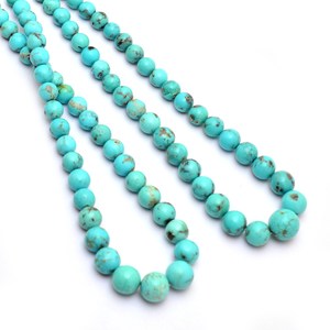 Turquesa, Cuentas Redondas Lisas de 5mm-10mm, Piedra Preciosa Natural de Turquesa Azul Matrix, Cuentas Sueltas Semipreciosas para Joyería - Product Image 4