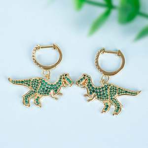 Boucles d'oreilles pendantes en argent sterling Jeulia Prehistoric Glamour Dinosaur - Product Image 5