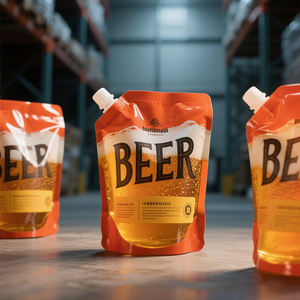 Custom Digital Printed Logo Portable Spout <strong>Pouch</strong> Liquid Beverage Bag Food Grade Material For Juice Wine Beer Packaging - Product Image 4