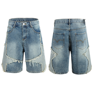 Meilleures ventes Short en jean pour homme de style sportif de haute qualité Short en jean à motif solide respirant et Offre Spéciale - Product Image 1
