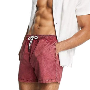 กางเกงขาสั้นผ้าทอแบบลำลองผ้าใยสังเคราะห์เปล่าสำหรับผู้ชายกางเกงขาสั้นสำหรับฤดูร้อนซักแบบวินเทจผ้า100% โลโก้ได้ตามต้องการ - Product Image 3