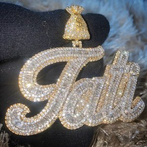 Pendentif ABP All Bout Paper BIG Luxury Diamond, pendentif argent-rose, cadeau pour lui, pendentif glacé Hip Hop Style pendentif pour homme - Product Image 2