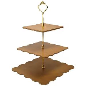 Made of Solid Wood Cake <b>Stand</b> With Iron <b>Stand</b> 3 Tiers Wooden Cake Holder <b>Cupcake</b> Sweet Snacks Serving <b>Stand</b> - Product Image 2