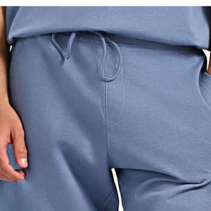 Pantalones cortos de chándal informales personalizados de alta calidad Unisex, cintura elástica transpirable de Color sólido, tallas para hombres, respetuosos con el medio ambiente - Product Image 3