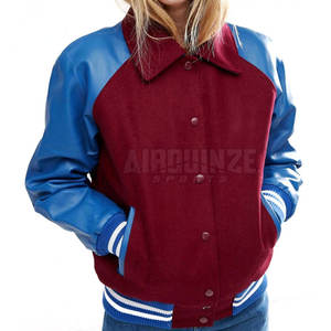 Chaquetas Letterman de calidad superior para mujer, Material personalizado, diseño superior, decoración de botones, tejido, precio razonable para la temporada de invierno - Product Image 1