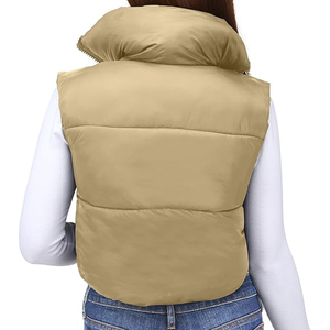 Nueva llegada de invierno, chaleco acolchado recortado con MOQ bajo, ropa de calle, abrigo corto de invierno acolchado, Chaleco corto - Product Image 2