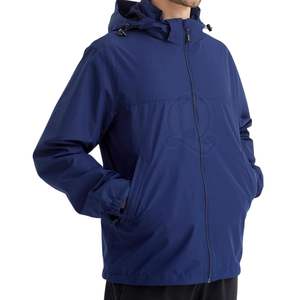 Veste coupe-vent unie bleu marine pour homme, veste en nylon vierge, imperméable, vêtements de pluie, service OEM personnalisé, usine - Product Image 6