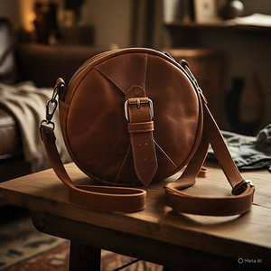 Fashion Leather <b>Women</b> Cross Body Bucket Fashionable Leather Bucket <b>Bag</b> Button Decoration Soft Leather Shoulder <b>Bag</b> at Best Price - Product Image 5