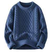 Pulls d'hiver pour hommes adultes à manches longues en coton/laine respirant, personnalisables, vêtements d'extérieur