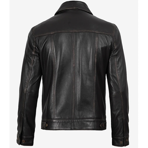 2026 OEM Most Trending Original Dark <b>Brown</b> Cowhide <b>Leather</b> <b>Jacket</b> For Men's Button Pockets High Quality Low MOQ Fashion <b>Jackets</b> - Product Image 2