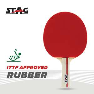 Raquette de tennis de table officielle Stag Iconic Professional, 11 couches de bois, caoutchouc à picots longs, fibre de carbone, 15-19 pouces, officielle - Product Image 4