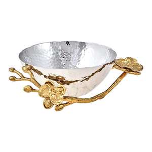 <b>Large</b> Size Antique Finished Hand Curved Fruit & Vegetable Salad <b>Serving</b> <b>Bowl</b> Home Kitchen Nickel Plated Metal <b>Serving</b> <b>Bowl</b> - Product Image 1