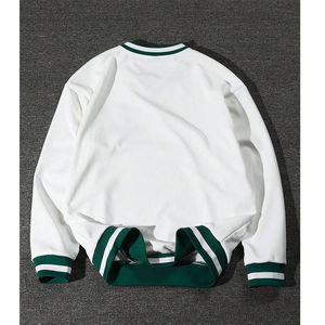 Sweat-shirt ample décontracté de haute qualité à blocs de couleur, col en V, col côtelé, manches longues, coupe ample, broderie en chenille, sweat-shirt pour homme - Product Image 2